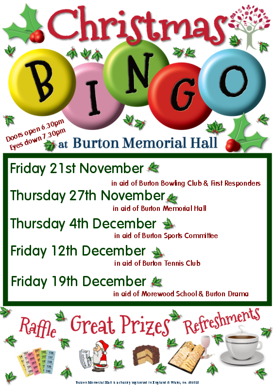 2025 Christmas Bingo Nights at the Hall